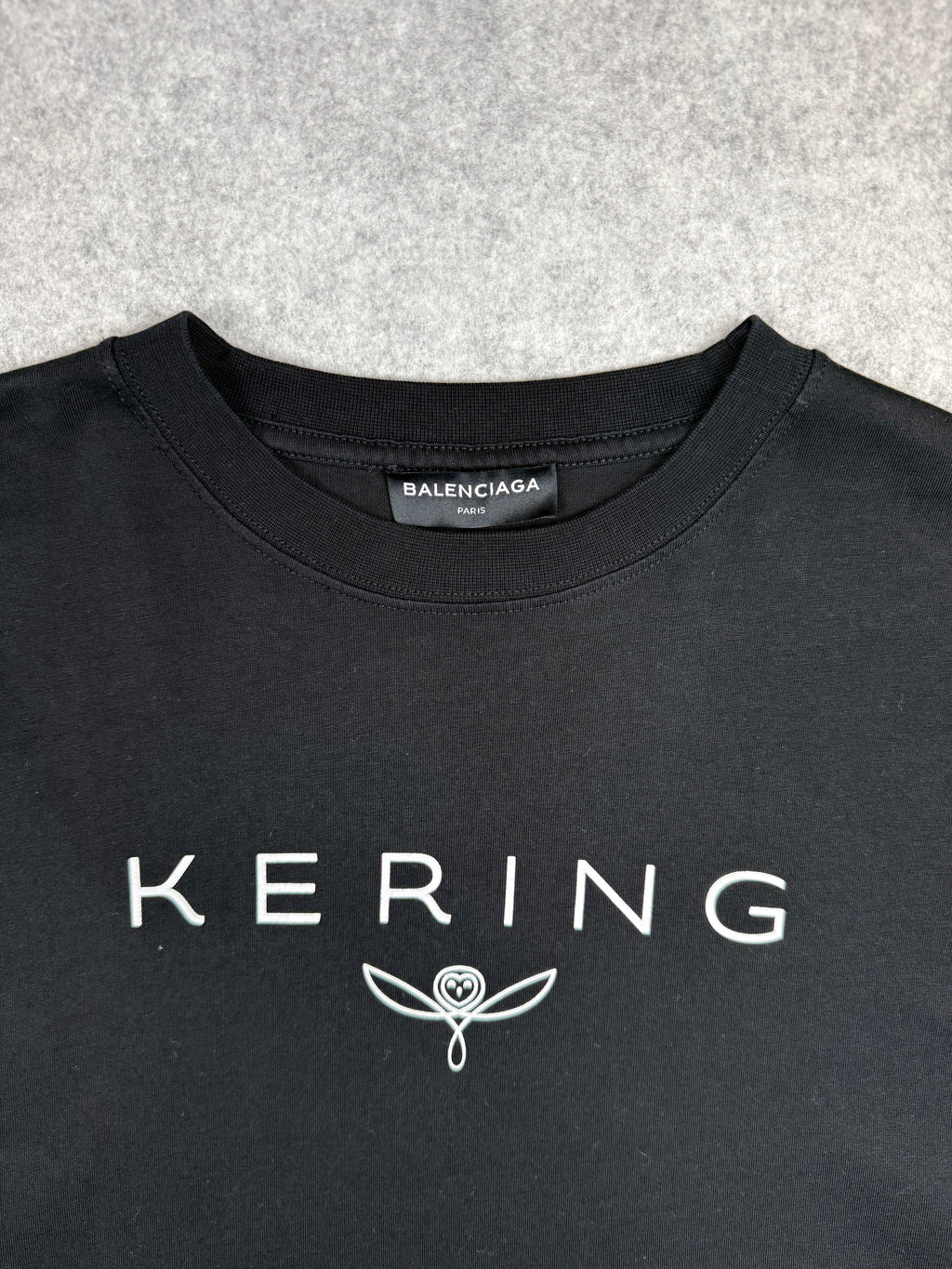Balenciaga Kering Print Cotton Tee Black