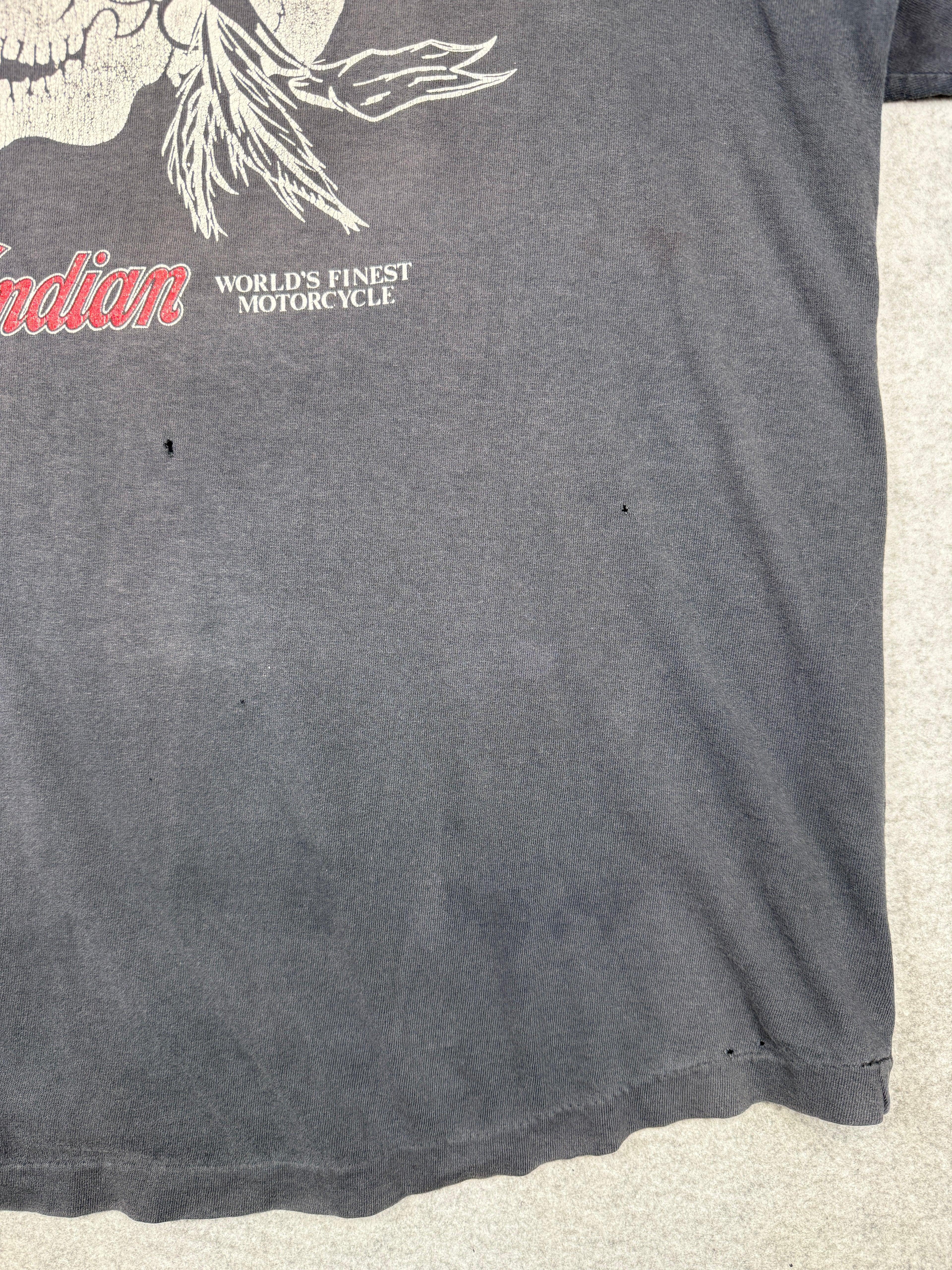 Vintage Indian Motorcycle Skull Tee Black