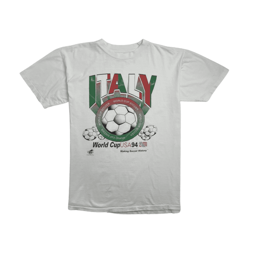 (M) Vintage '91 Team Italy World Cup Tee White | Vintage Clothing Store Canada