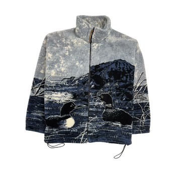 Vintage 90s Nature Geese Zip-Up Fleece