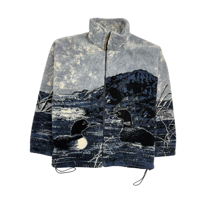 Vintage 90s Nature Geese Zip-Up Fleece | Vitnage Clothing Store Canada