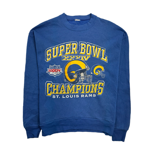 (M) Vintage St. Louis Rams Super Bowl Championship Sweatshirt Blue | Vintage Clothing Store Canada