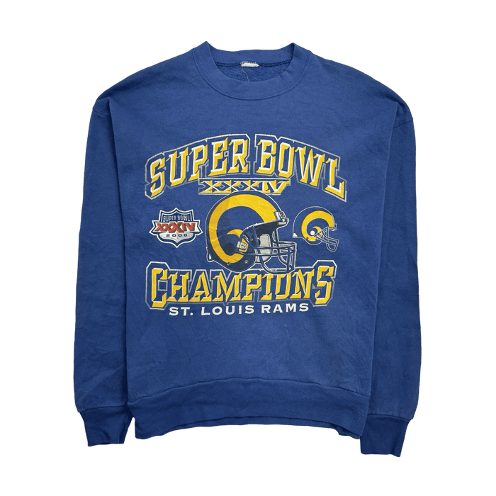 (M) Vintage St. Louis Rams Super Bowl Championship Sweatshirt Blue | Vitnage Clothing Store Canada