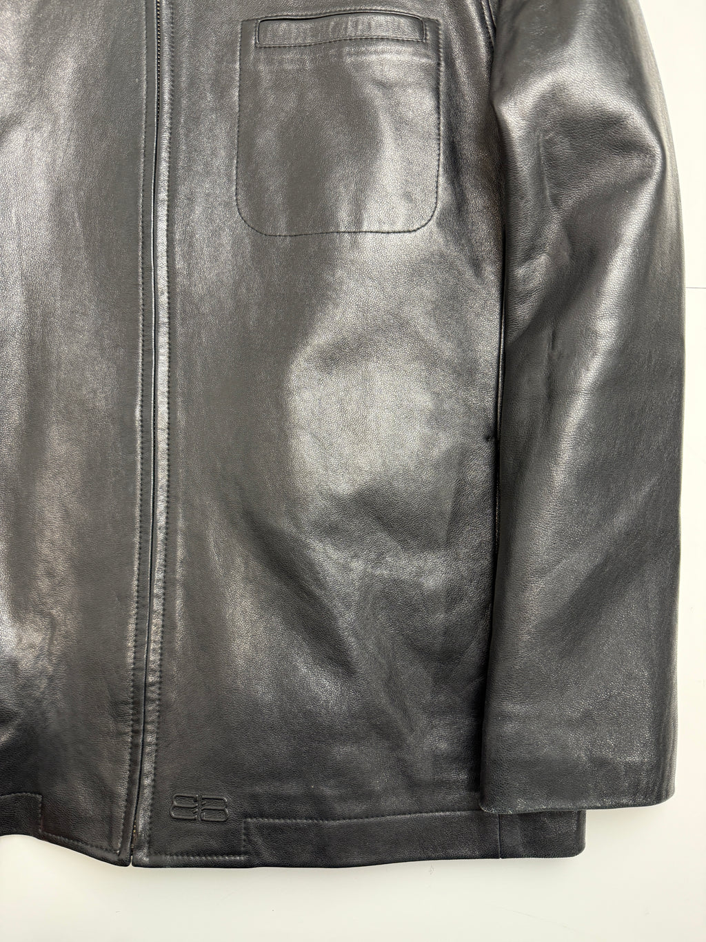 Vintage Balenciaga Paris BB Leather Jacket Black