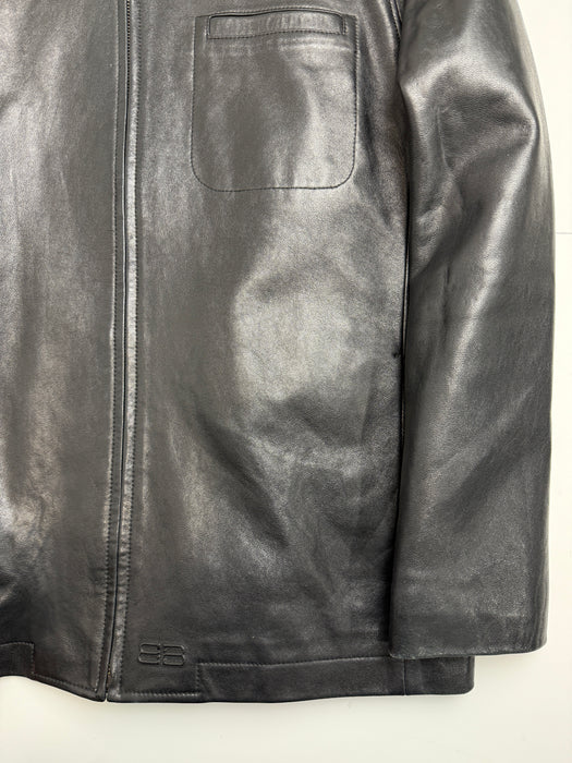 Vintage Balenciaga Paris BB Leather Jacket Black | Vitnage Clothing Store Canada