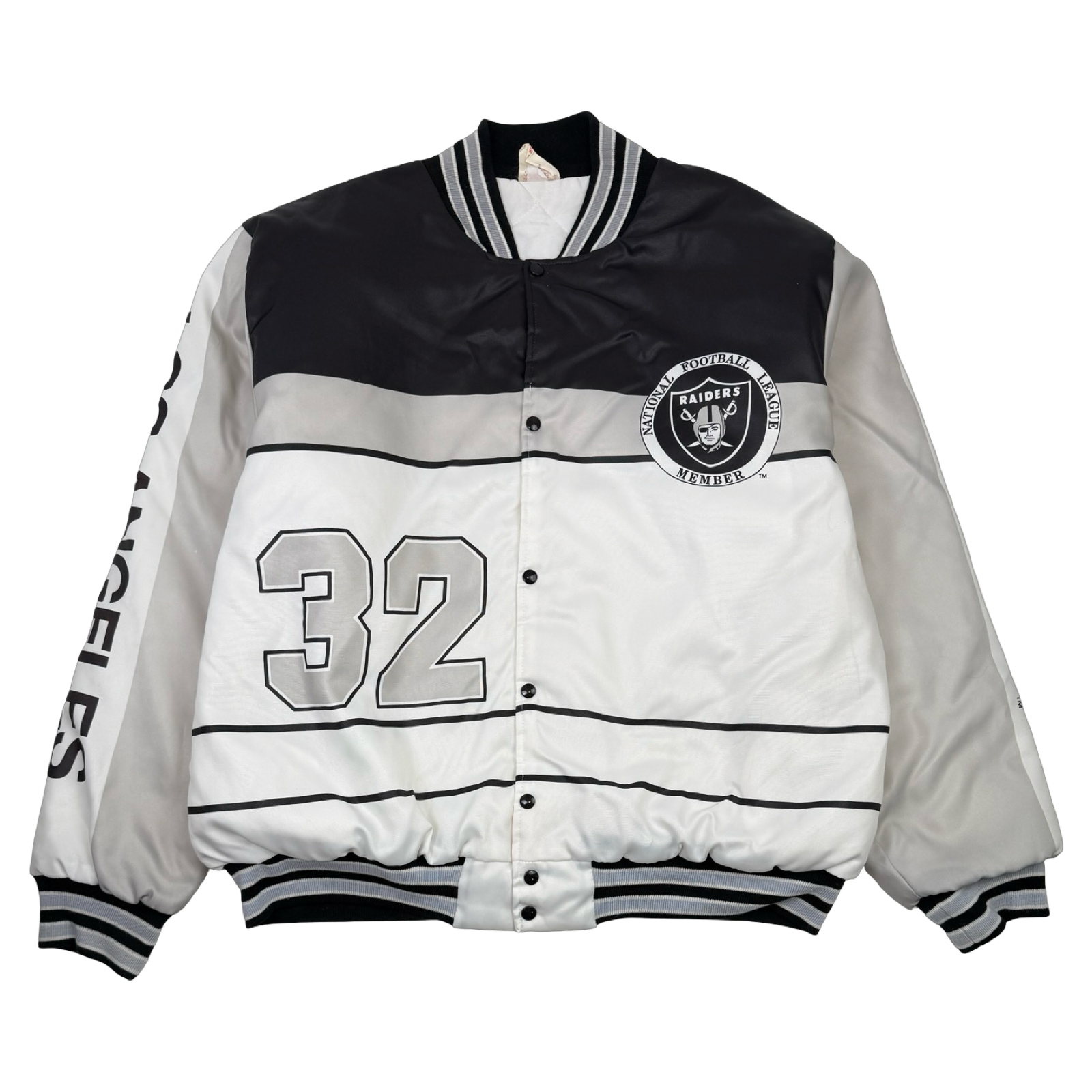 Vintage Los Angeles Raiders Badgetti Design Satin Bomber Jacket