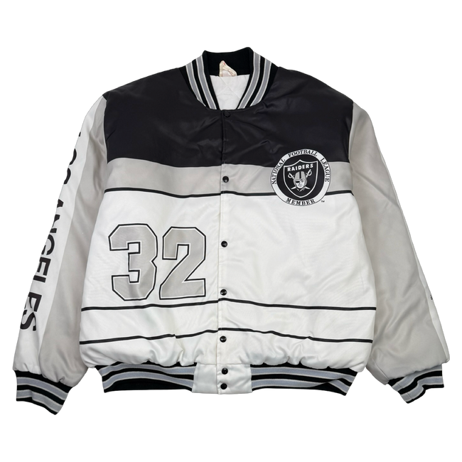 Vintage Los Angeles Raiders Badgetti Design Satin Bomber Jacket