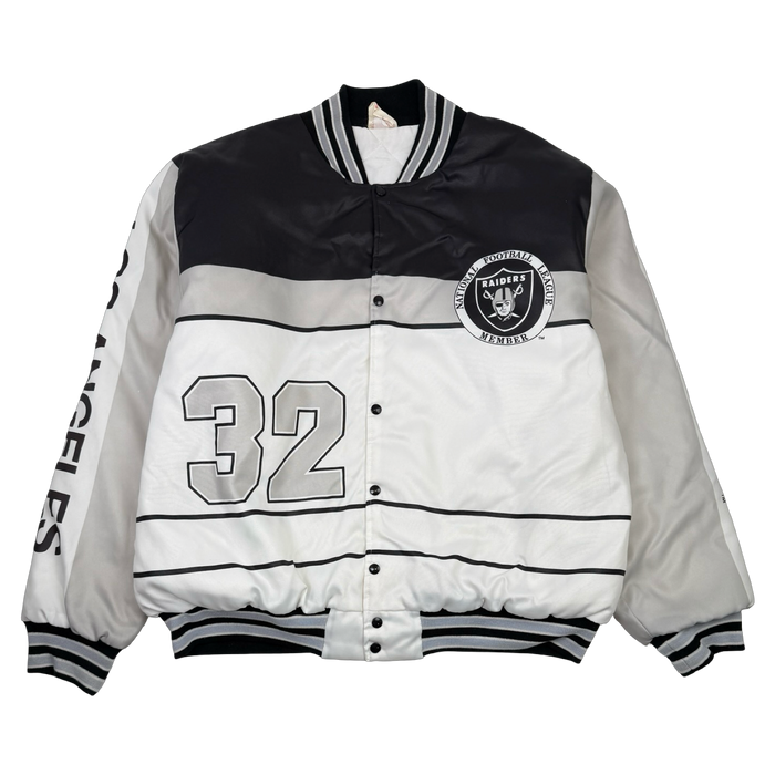Vintage Los Angeles Raiders Badgetti Design Satin Bomber Jacket | Vitnage Clothing Store Canada