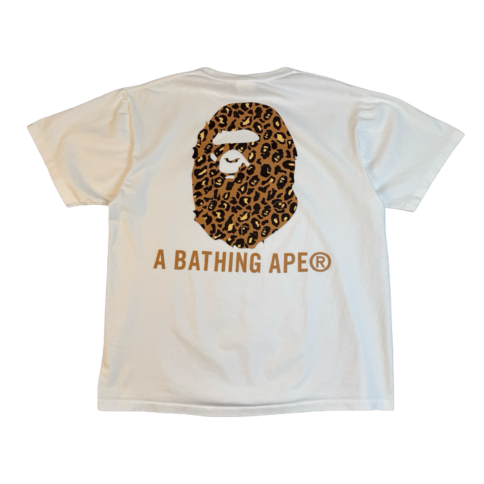 BAPE Ape Head Leopard Camo Tee White (USED) | Vitnage Clothing Store Canada