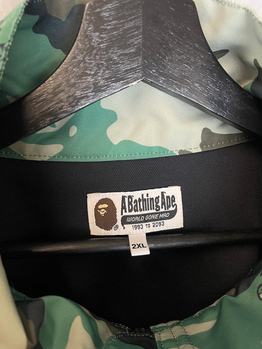 BAPE Woodland Camo Relaxed Fit Safety Jacket Olive Drab (USED) | Vitnage Clothing Store Canada