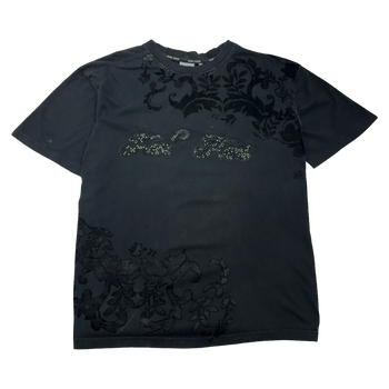Vintage Y2K Karl Kani Velvet Flower Tee Black