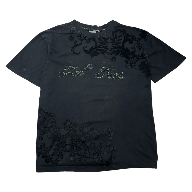 Vintage Y2K Karl Kani Velvet Flower Tee Black