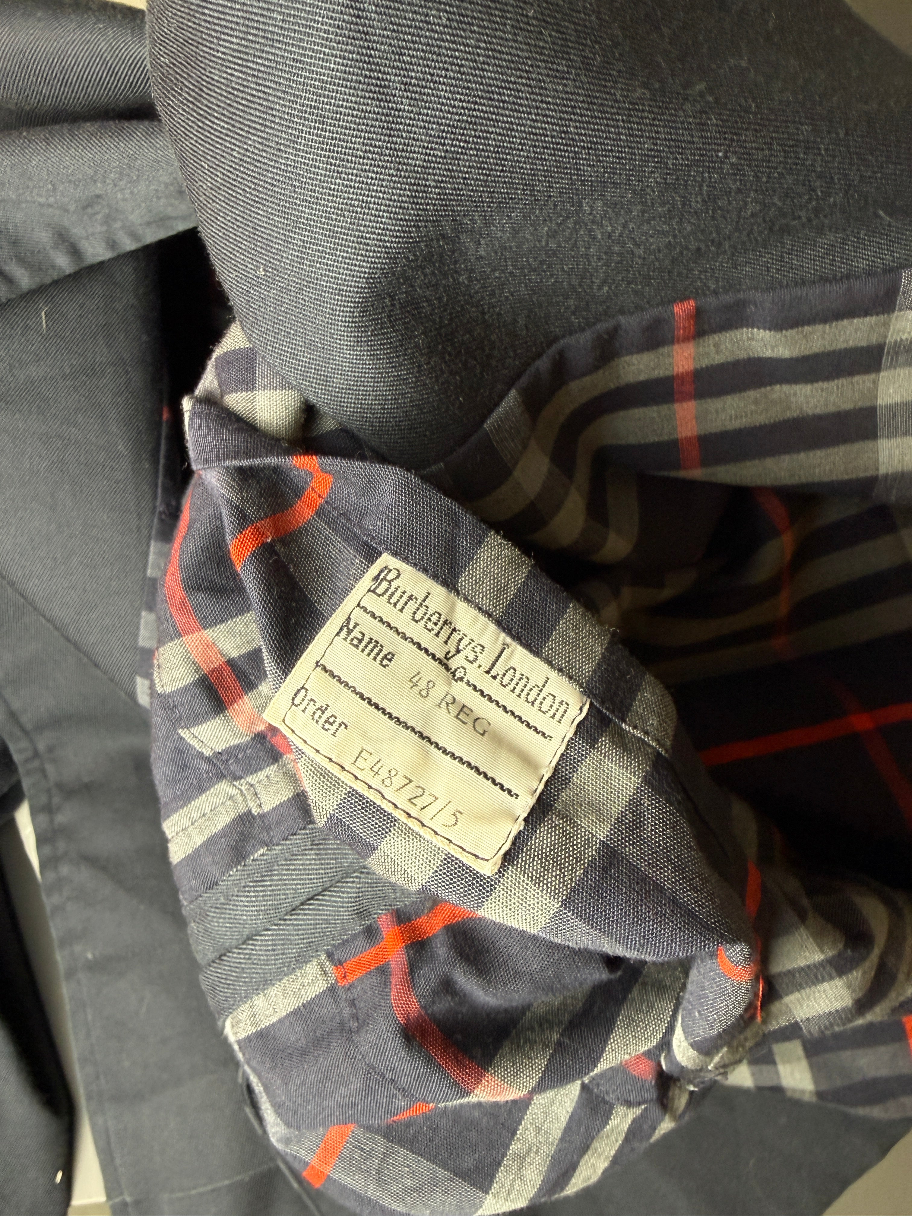 Vintage Men's Burberry Trench Coat Navy