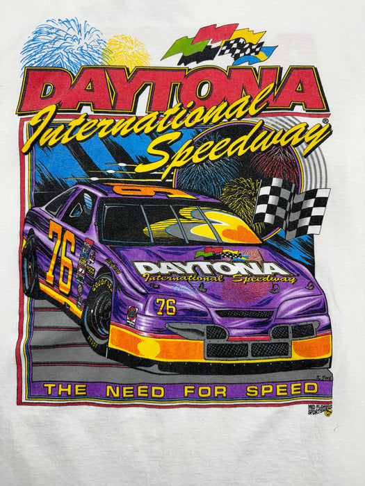 (M) Vintage Daytona Speedway Tee White | Vitnage Clothing Store Canada