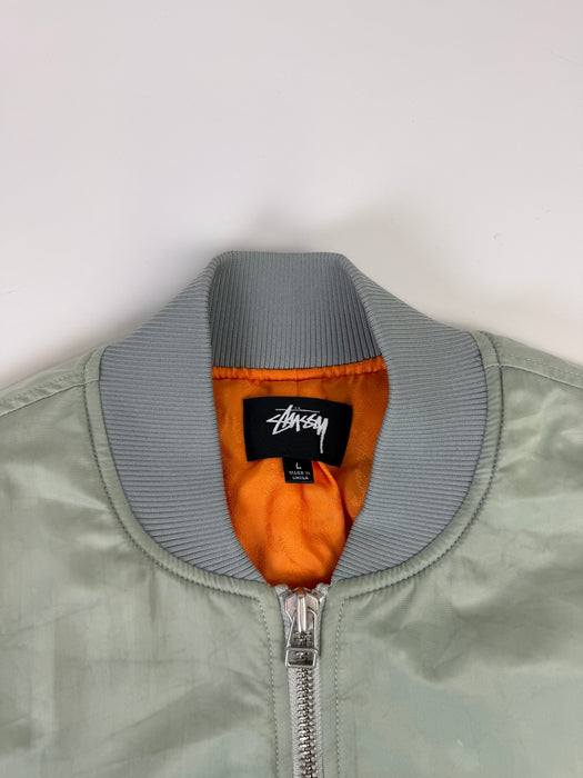 Stussy Dyed Nylon Bomber Jacket Stone (USED) | Vitnage Clothing Store Canada