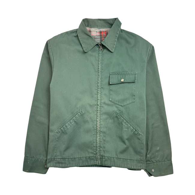 (XL) Vintage 90s Lined Harrington Jacket Green