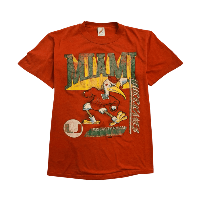 Vintage '91 University Of Miami Tee Orange | Vitnage Clothing Store Canada