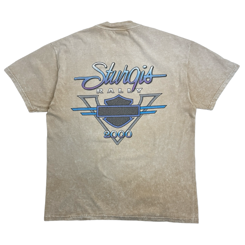 Vintage 2000 Harley Davidson Sturgis Rally Tee Light Brown | Vintage Clothing Store Canada