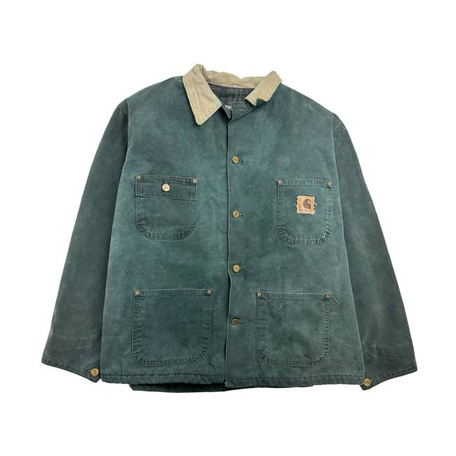 Vintage Carhartt Chore Work Jacket Blue Green