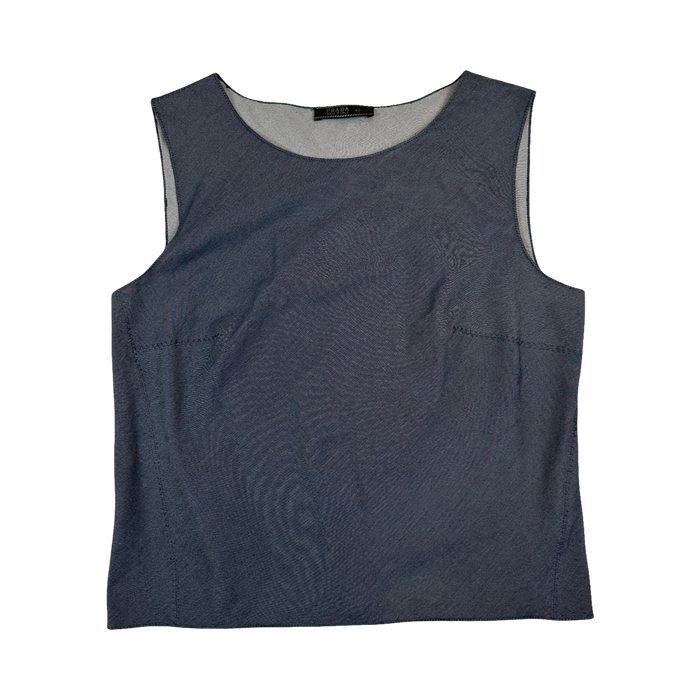 Women’s Prada Vintage Polyester Blouse Blue | Vitnage Clothing Store Canada