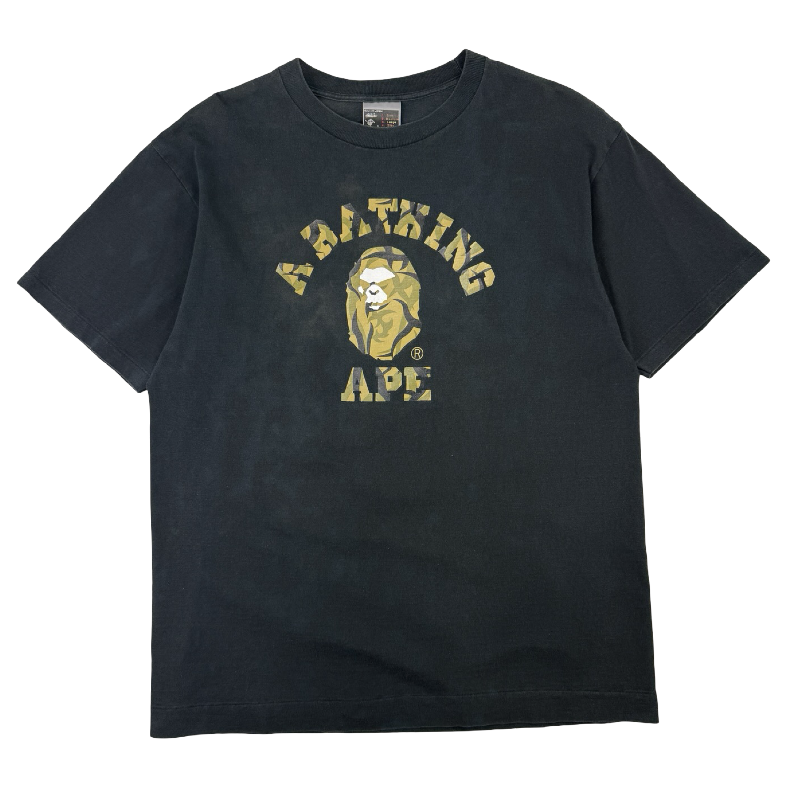 BAPE Camo College Ape Tee Black (USED)