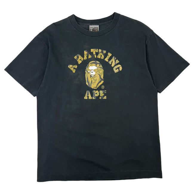 BAPE Camo College Ape Tee Black (USED)