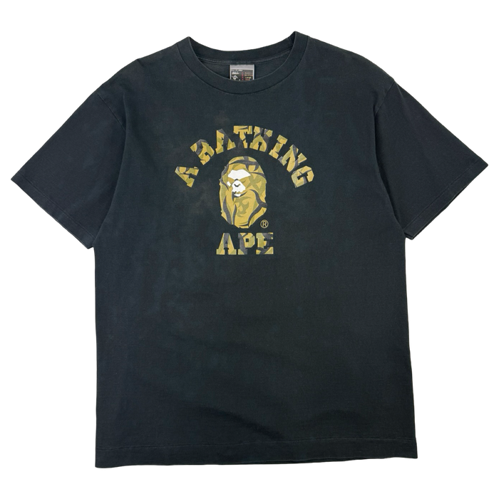 BAPE Camo College Ape Tee Black (USED) | Vitnage Clothing Store Canada