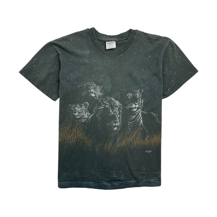 (M) Vintage Nature Big Cats Tee Black | Vitnage Clothing Store Canada