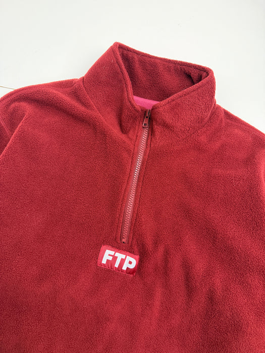 FTP Sherpa Half Zip Jacket Red (USED) | Vitnage Clothing Store Canada