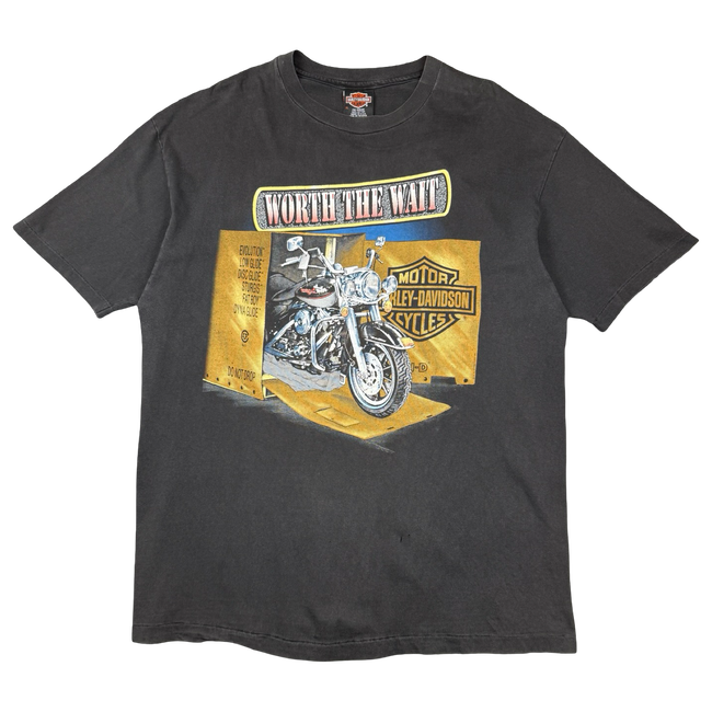 Vintage Harley Davidson Worth The Wait Tee Black