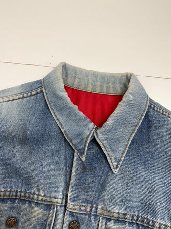 Vintage Red Interior Insulated Denim Jacket