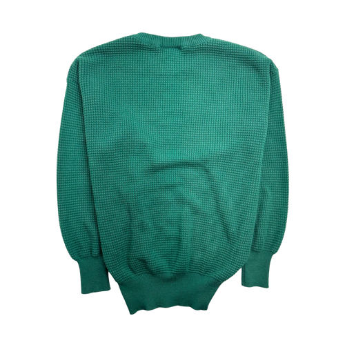 (L) Vintage 90s Express Waffle Knit Sweater Green | Vintage Clothing Store Canada