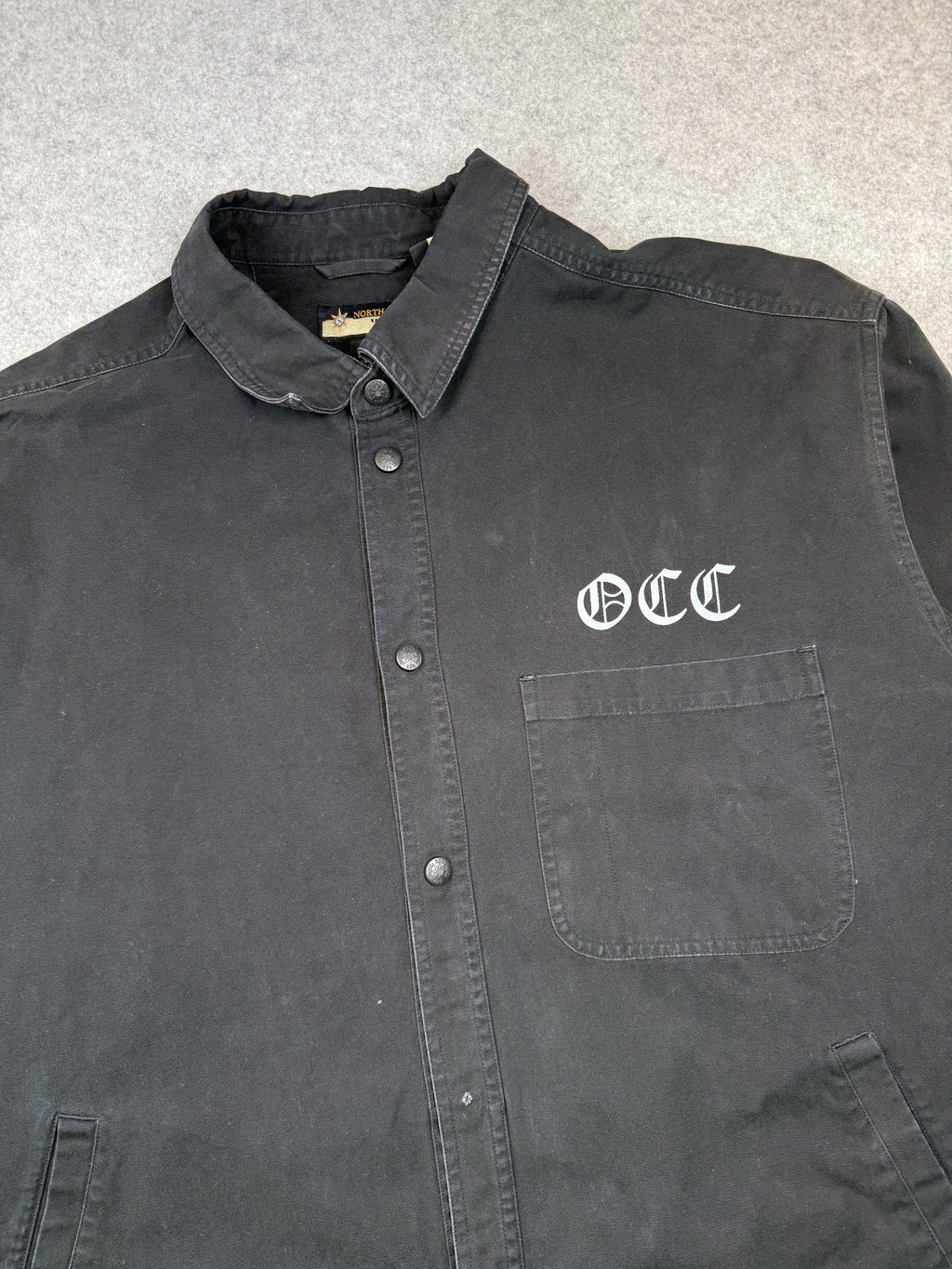 Vintage Orange County Choppers New York Canvas Button Up Black