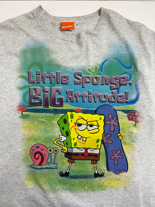 Vintage 2002 SpongeBob Promo Tee Grey | Vitnage Clothing Store Canada