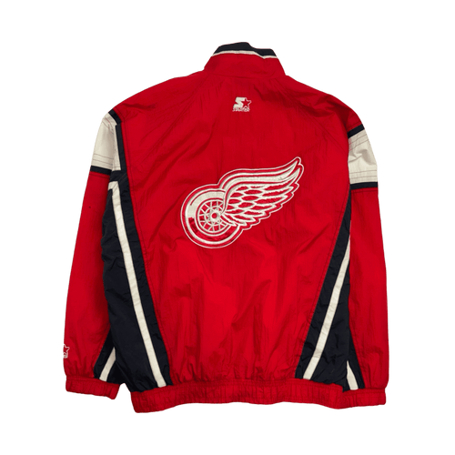 Vintage 90s Detroit Red Wings Windbreaker Jacket Red | Vintage Clothing Store Canada