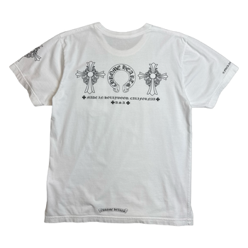 Chrome Hearts Hollywood Horseshoe Cross Pocket Tee White