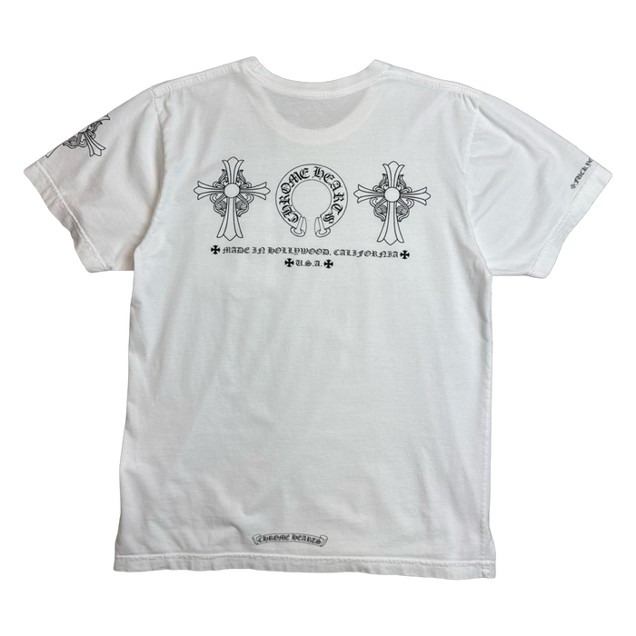 Chrome Hearts Hollywood Horseshoe Cross Pocket Tee White | Vitnage Clothing Store Canada