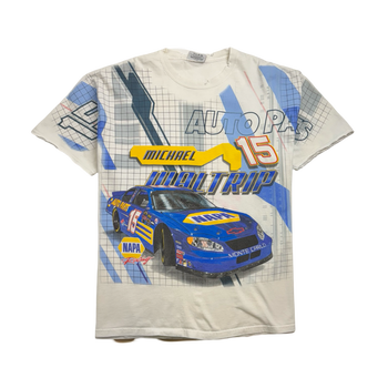 Vintage Nascar Micheal Waltrip AOP Tee White