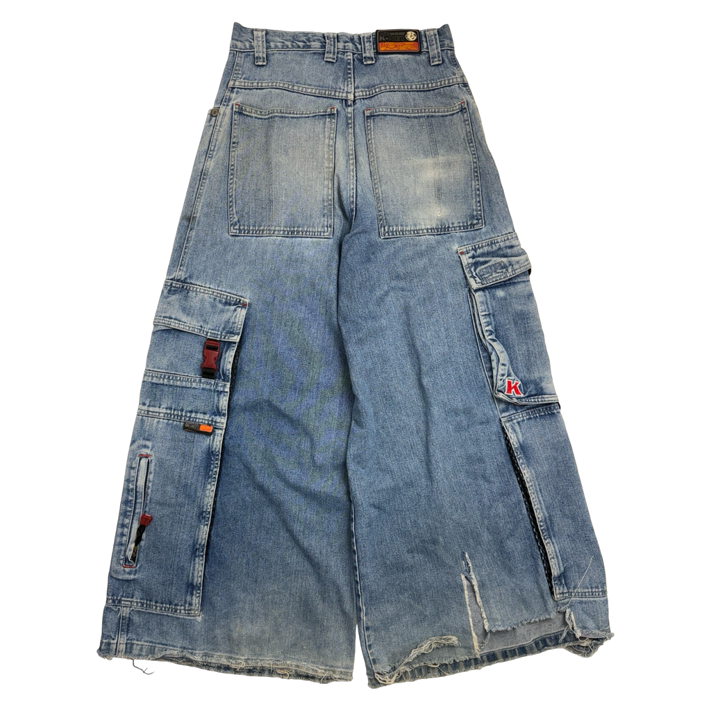 Kik Wear Wide Baggy Cargo Denim Pants