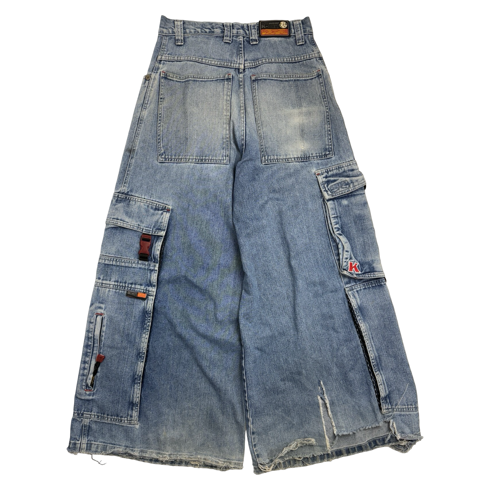 Kik Wear Wide Baggy Cargo Denim Pants
