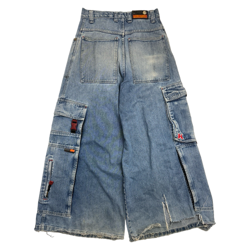 Kik Wear Wide Baggy Cargo Denim Pants | Vintage Clothing Store Canada