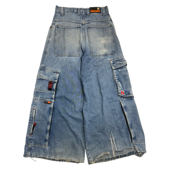Kik Wear Wide Baggy Cargo Denim Pants | Vitnage Clothing Store Canada