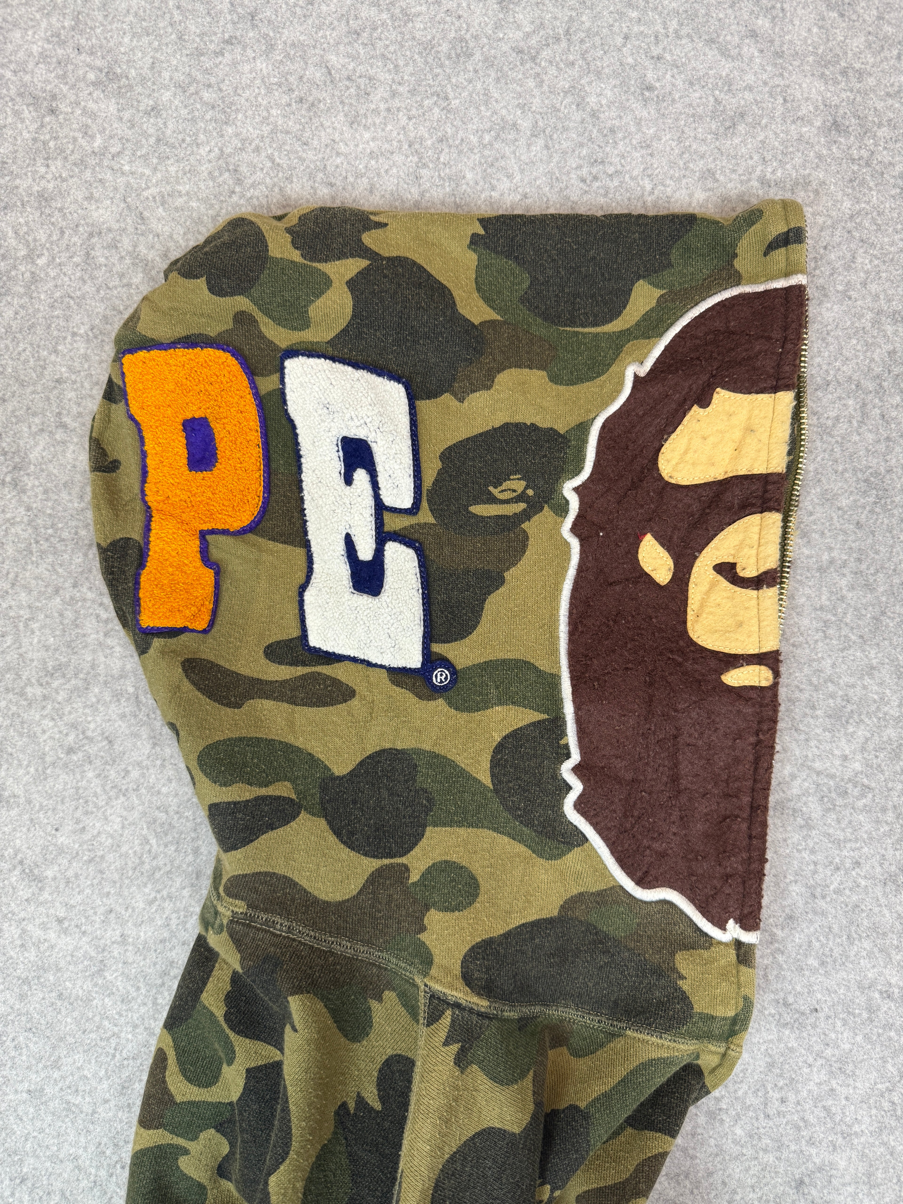 BAPE Ape Head Full Zip Hoodie Camo Green (USED)
