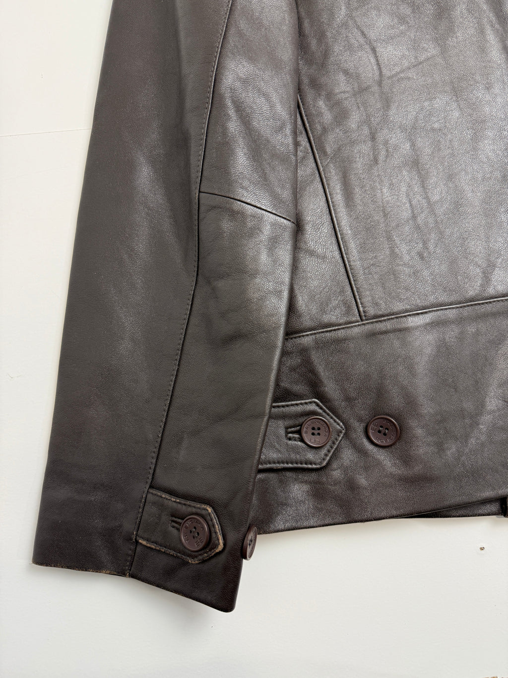 Vintage Balenciaga Paris BB Leather Jacket Brown