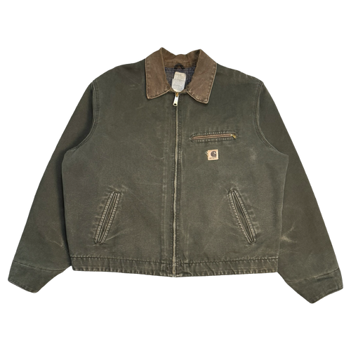 Vintage 2000’s Carhartt Detroit Work Jacket Faded Moss Green | Vintage Clothing Store Canada