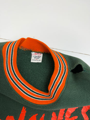 Vintage 1990's Miami Hurricanes Sweatshirt Green