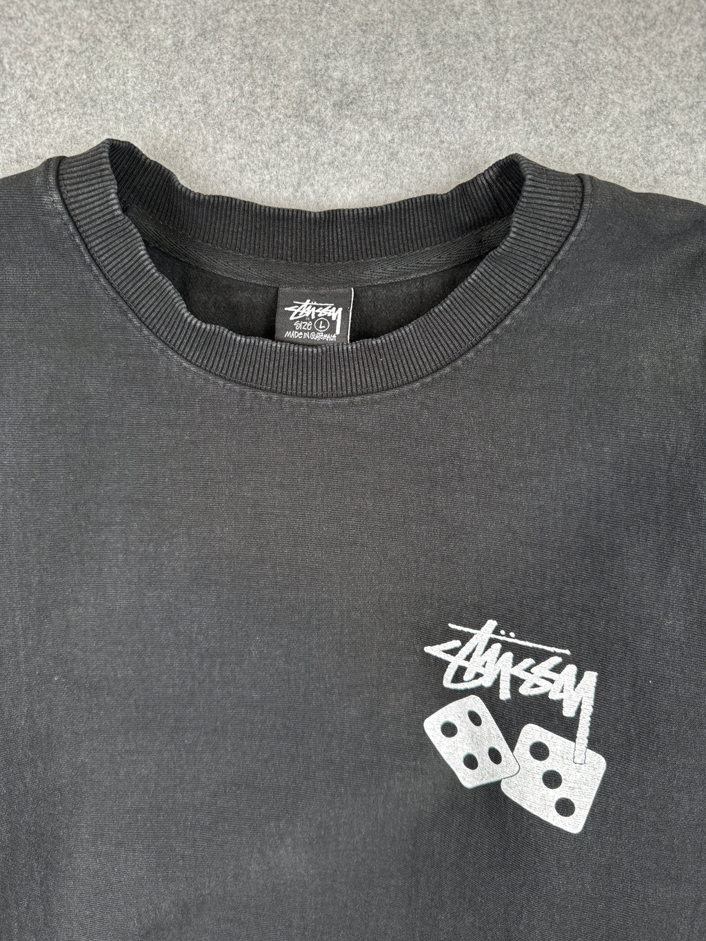 Stussy Dice Pigment Dyed Crewneck Black (USED)