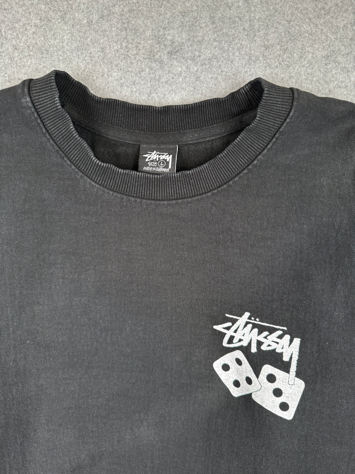 Stussy Dice Pigment Dyed Crewneck Black (USED)