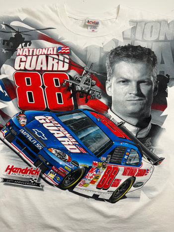 (XXL) Vintage Dale Jr. National Guard Nascar Racing Tee White