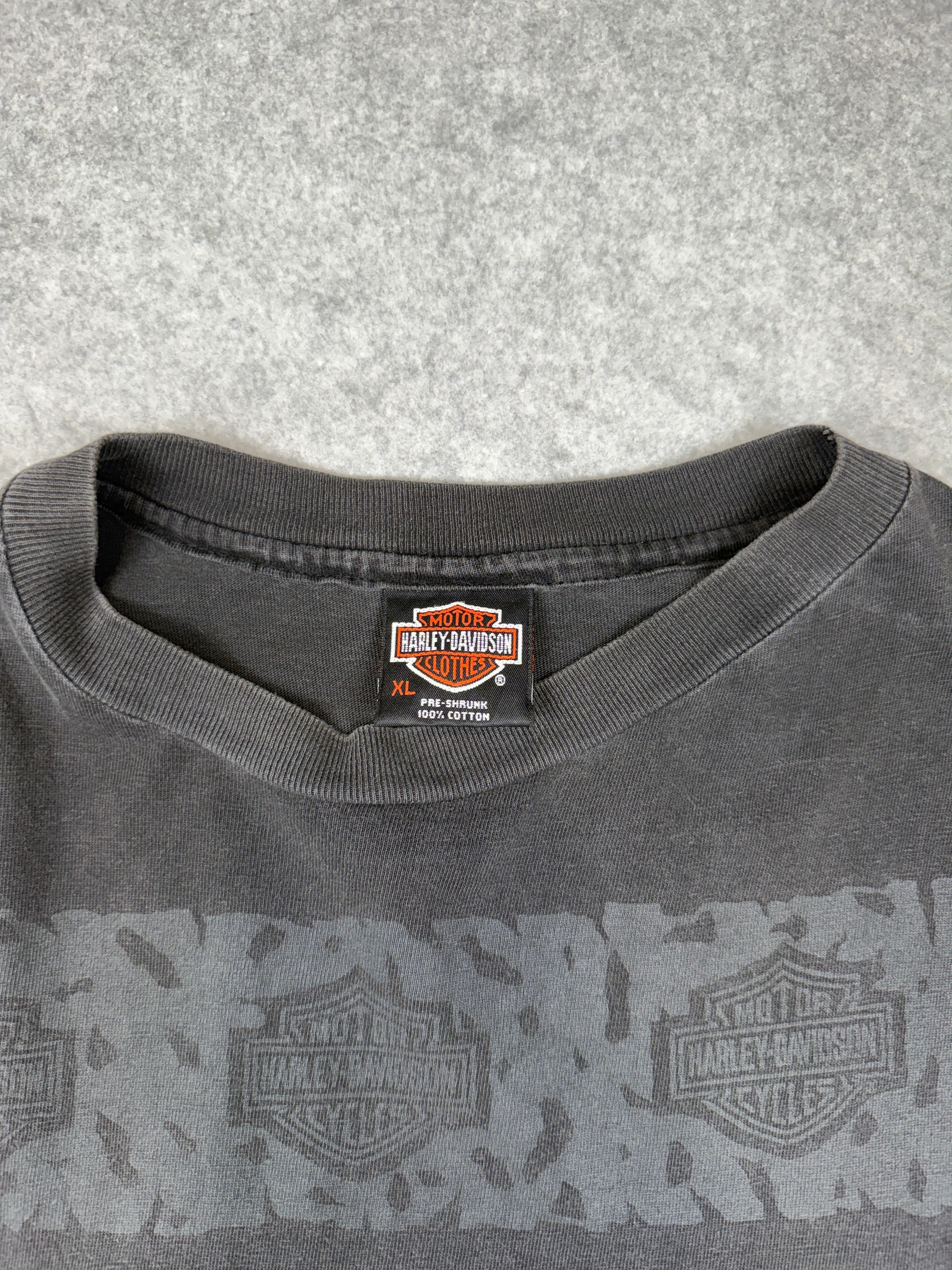 Vintage Harley Davidson 90th Anniversary Bikes Tee Black